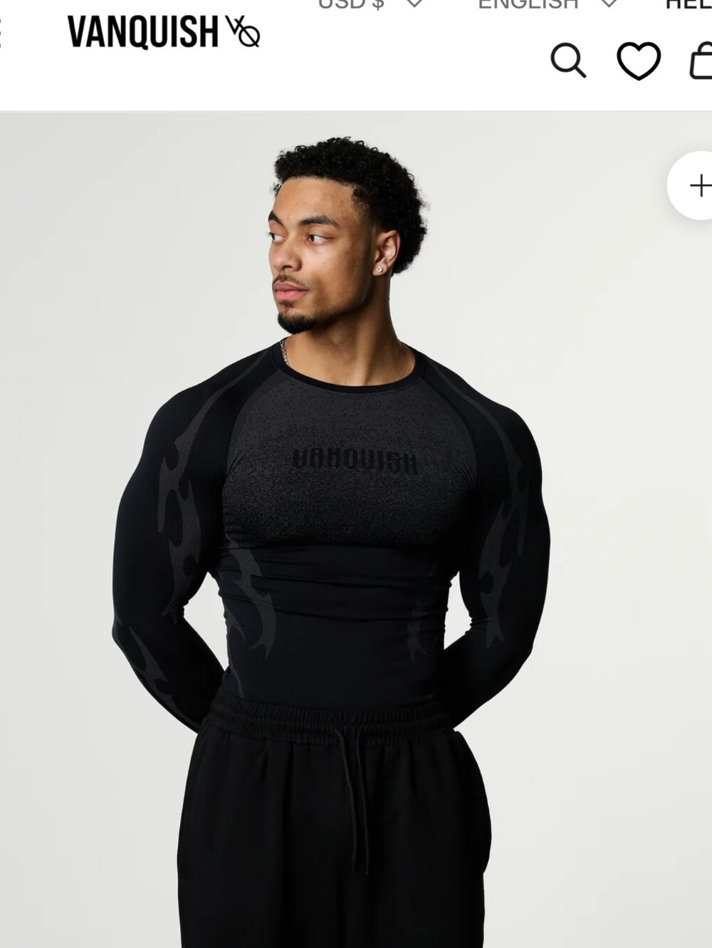 Vanquish TRIBAL COMPRESSION BLACK LONG SLEEVE T SHIRT